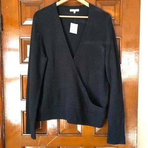 Black Surplice Style Sweater
